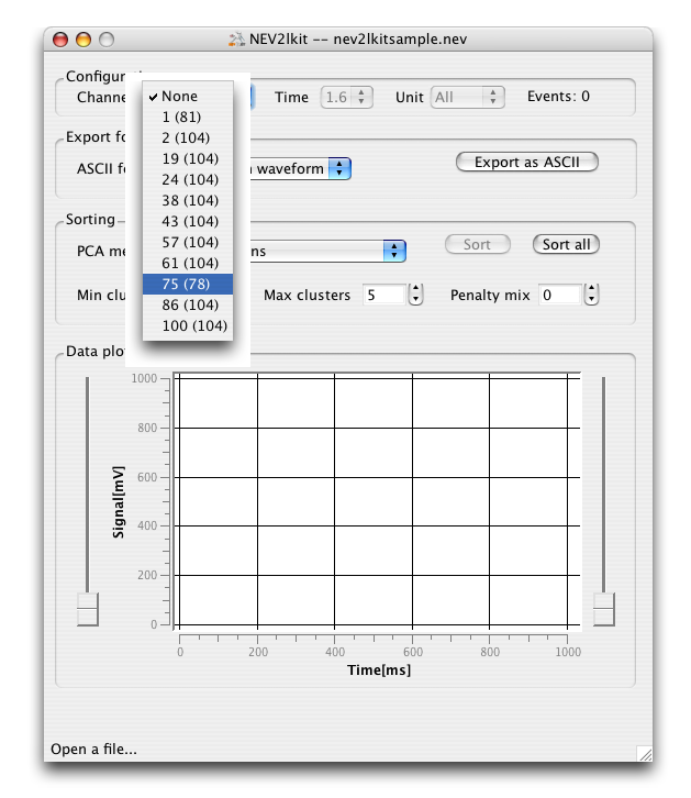 Screenshot Section of Electrode